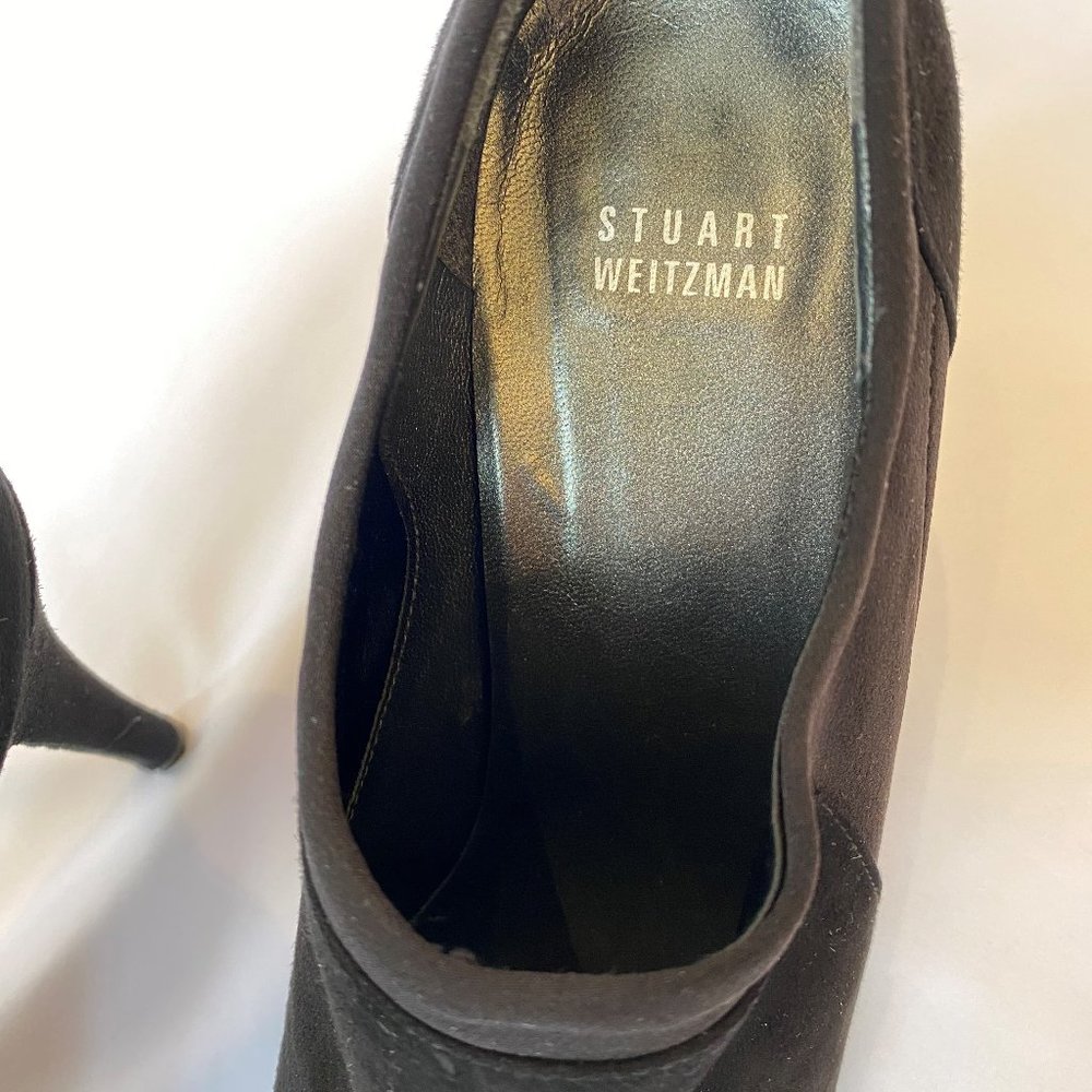 Stuart Weitzman Black Suede Upkeep Ankle Boot - Picture 4 of 8